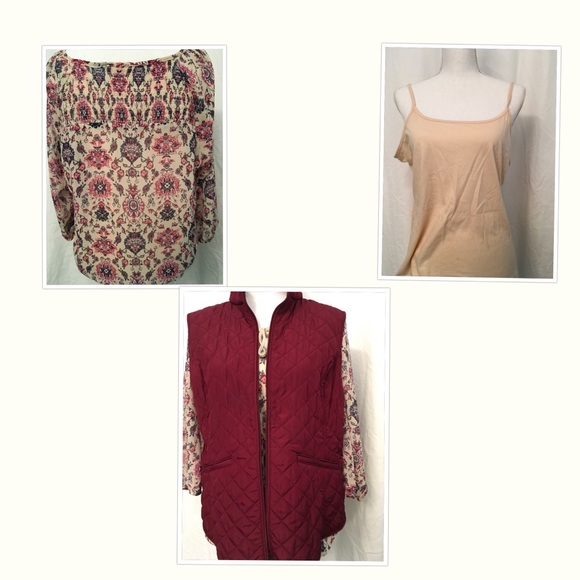 Van Heusen Quilted Large Maroon Vest - Picture 3 of 3